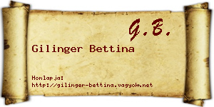 Gilinger Bettina névjegykártya